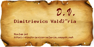 Dimitrievics Valéria névjegykártya