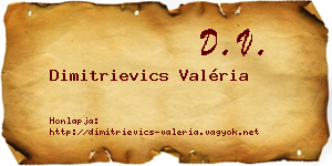 Dimitrievics Valéria névjegykártya